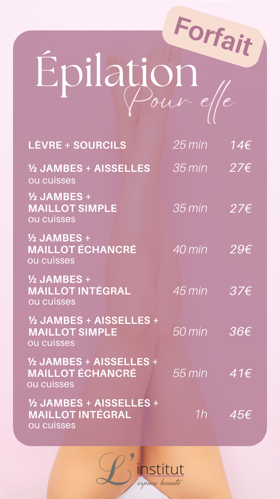 Tarifs institut de beauté — slide 6